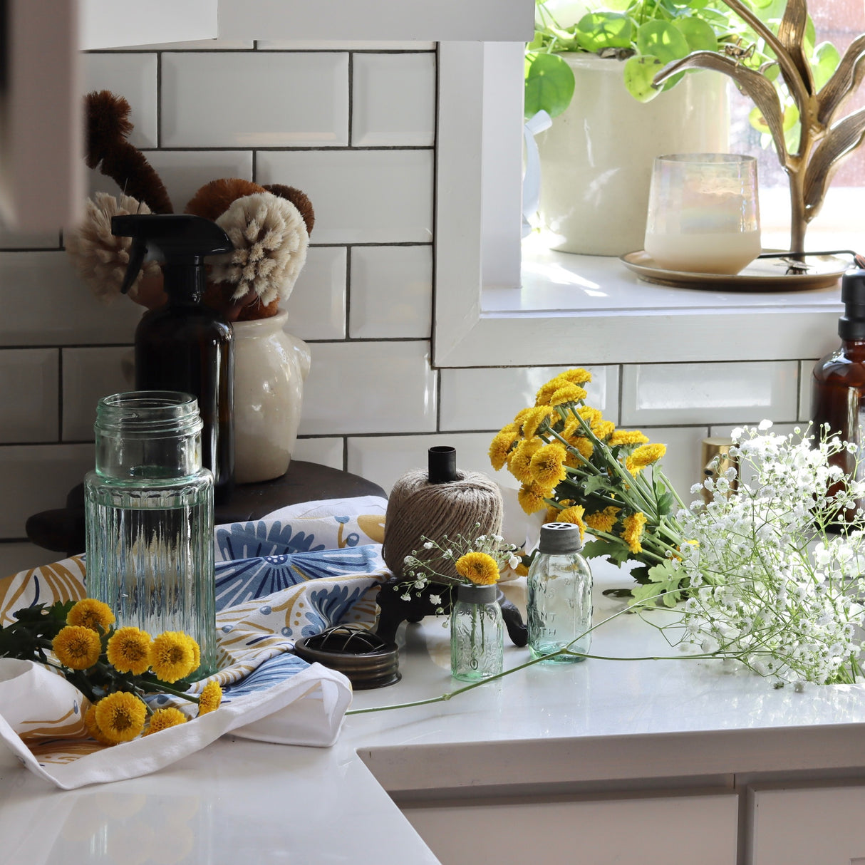 Tiny Mason Jar With Flower Frog - Holistic Habitat 