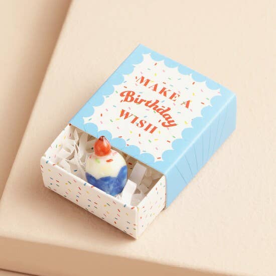 Tiny Matchbox Ceramic Token - Birthday Cake