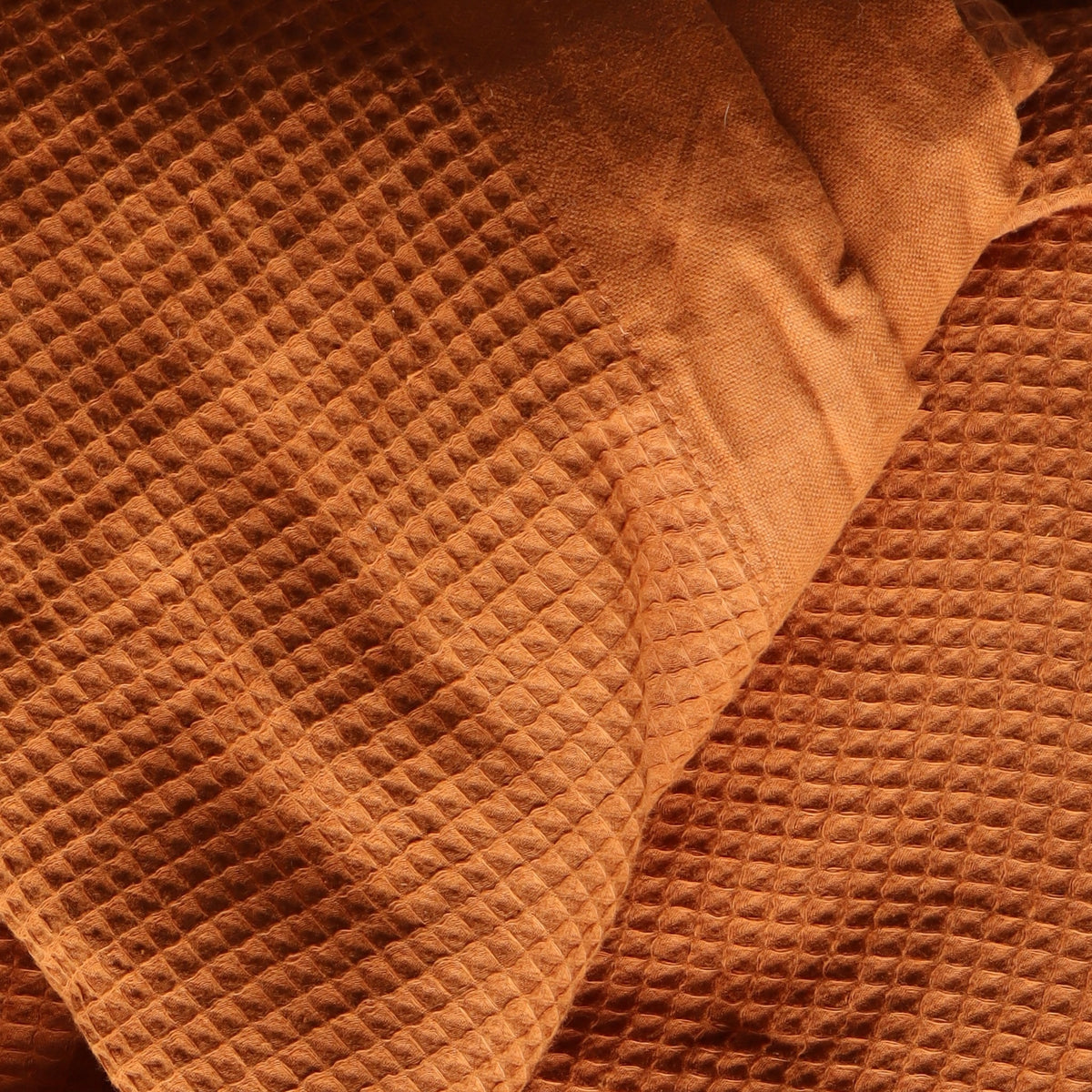 Waffle Weave Cotton Blanket - Terracotta - Holistic Habitat 