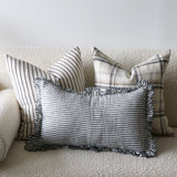 Vicki Linen Blend Navy Stripe Pillow Cover