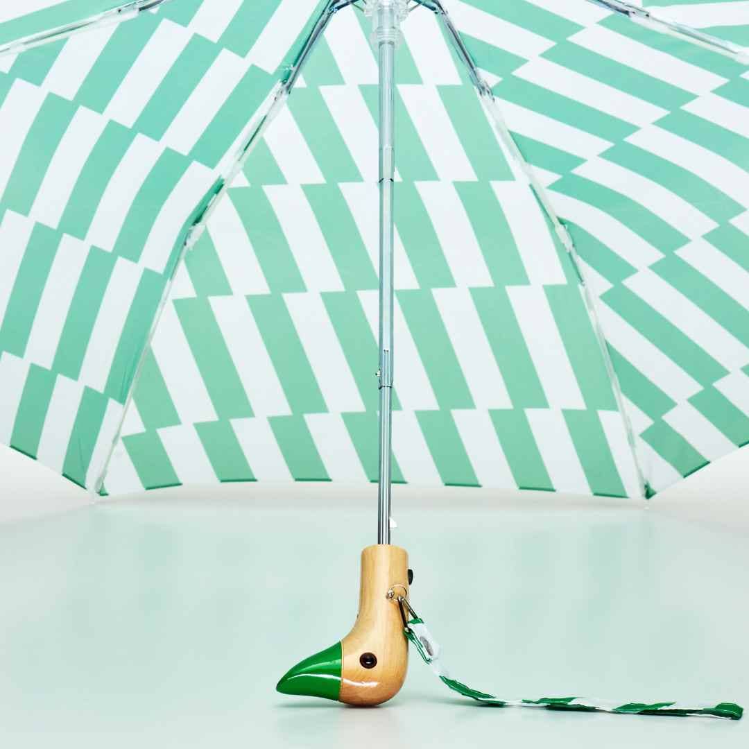 Kelly Green Bars Duck Head Umbrella