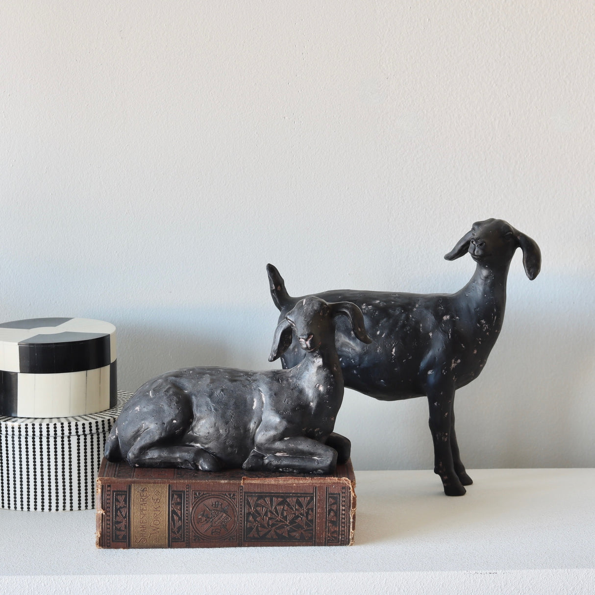 Maude Distressed Resin Goat - Holistic Habitat 