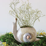 Sally Stoneware Snail Vase/Planter - Holistic Habitat 