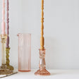 Blush Recycled Glass Taper Candle Holder - Holistic Habitat 