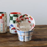 Flower Basket Hand-Painted Berry Bowls