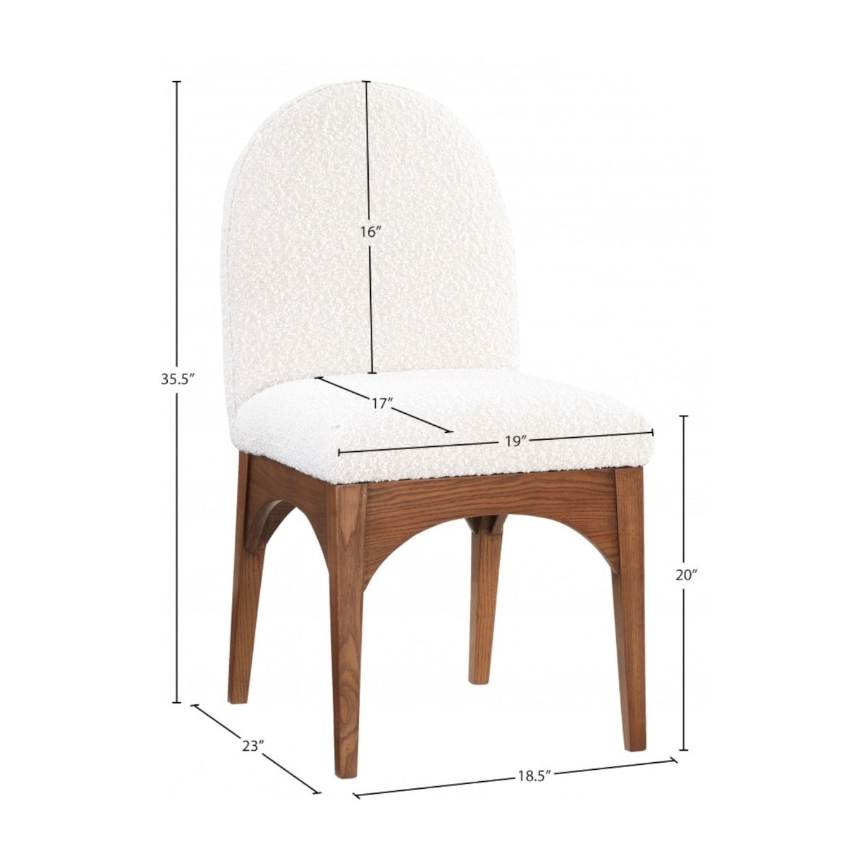 Arc Ivory Boucle &amp; Ash Dining Chair - Holistic Habitat 