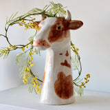 Annabelle Hand Painted Stoneware Cow Vase - Holistic Habitat 