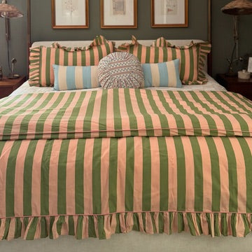 Bellows Stripe Cotton Cushion Cover