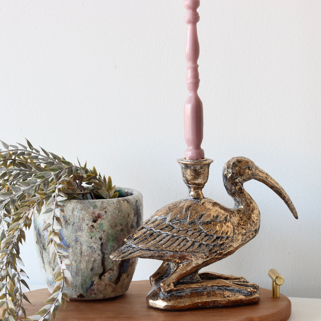 Stork Resin Taper Candle Holder - Holistic Habitat 