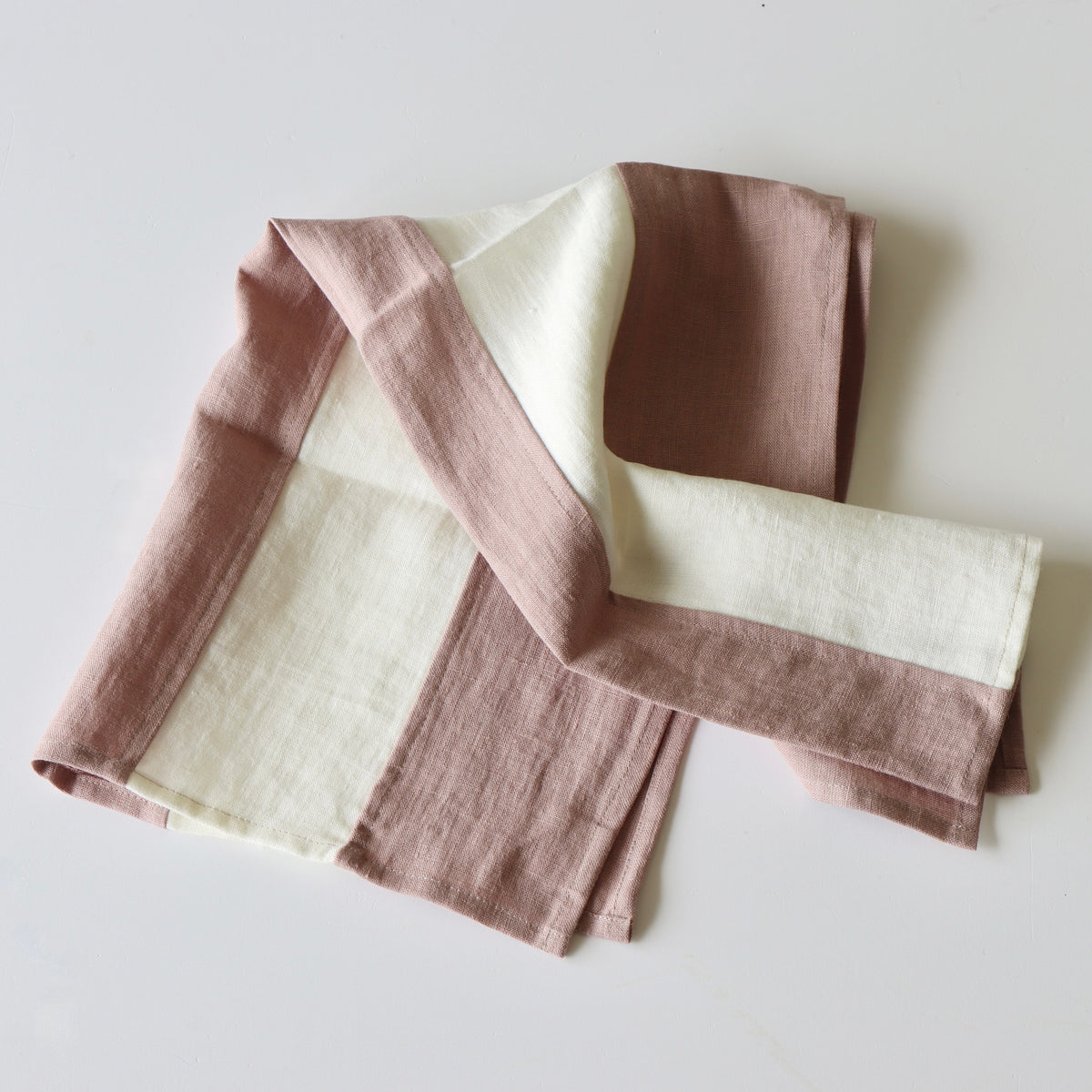 Woodrose Zero-Waste Striped Linen Tea Towel - Holistic Habitat 