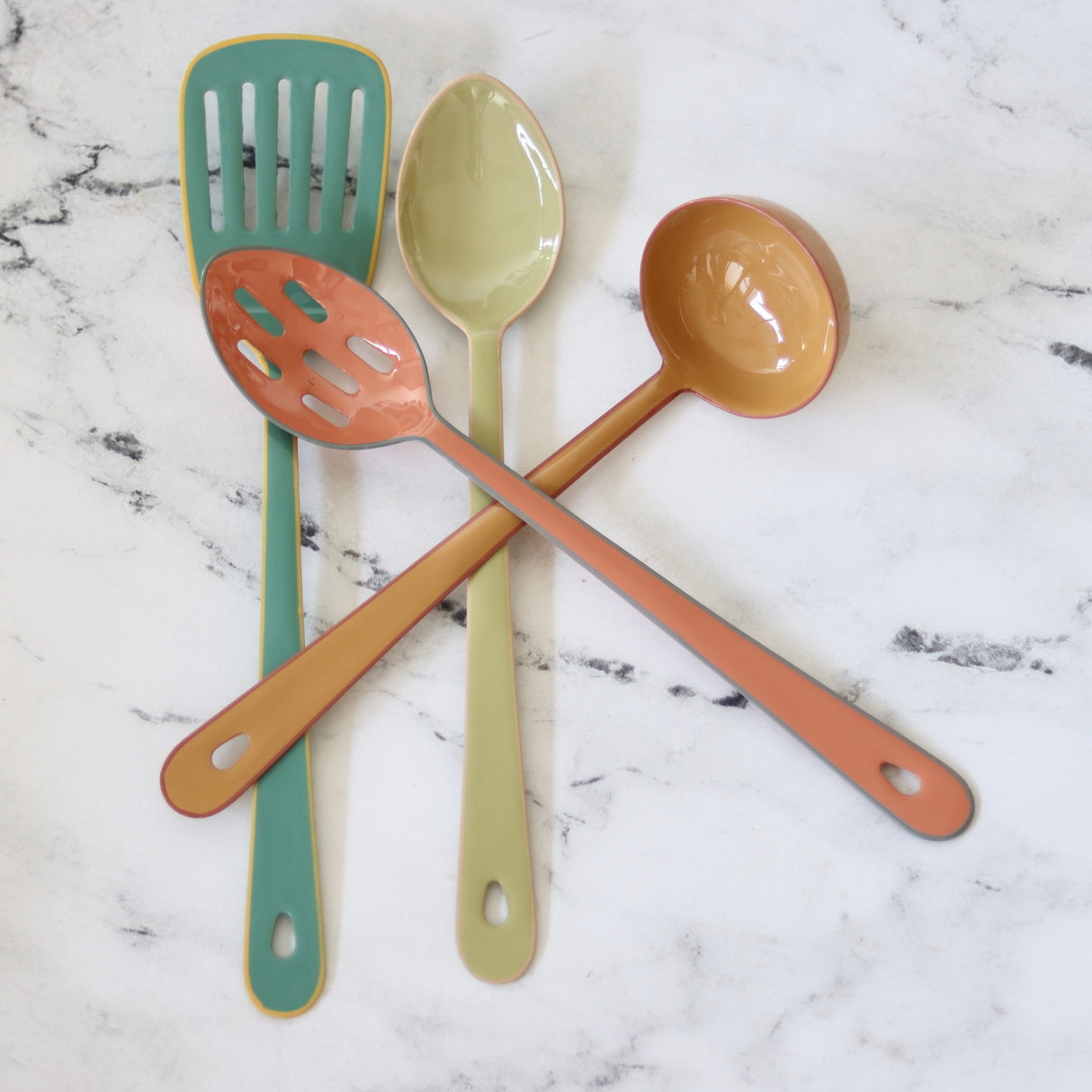 Spring Palette Enameled Stainless Steel Utensils - Set of 4 - Holistic Habitat 