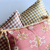 LIN VICHY - CURRY Gingham Lumbar Pillow 12 x 20 - Holistic Habitat 