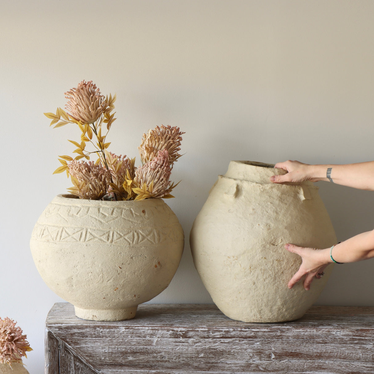 Corinth Paper Mache Urn - Tall - Holistic Habitat 