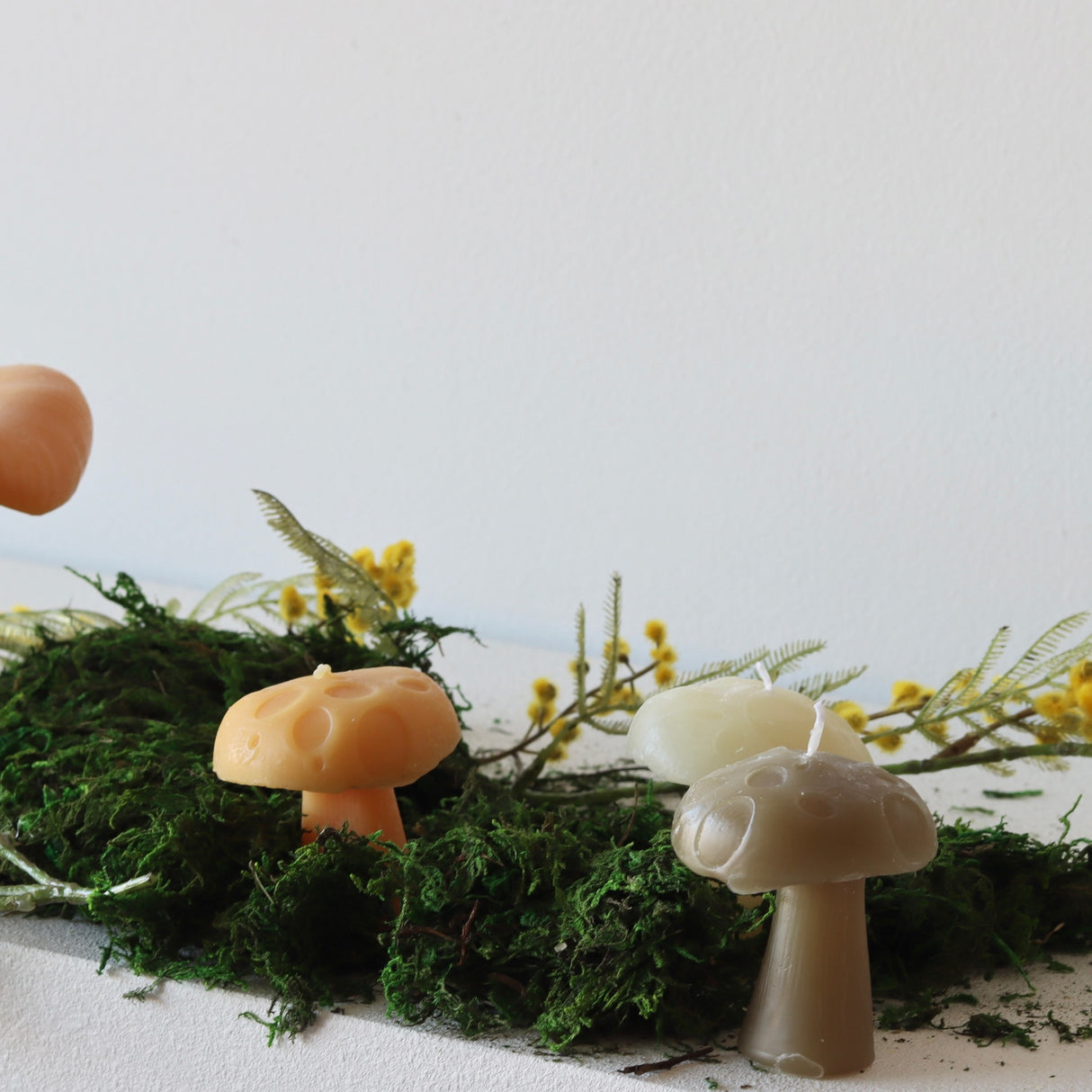 Taupe Mushroom Candles - Set of 4 - Holistic Habitat 