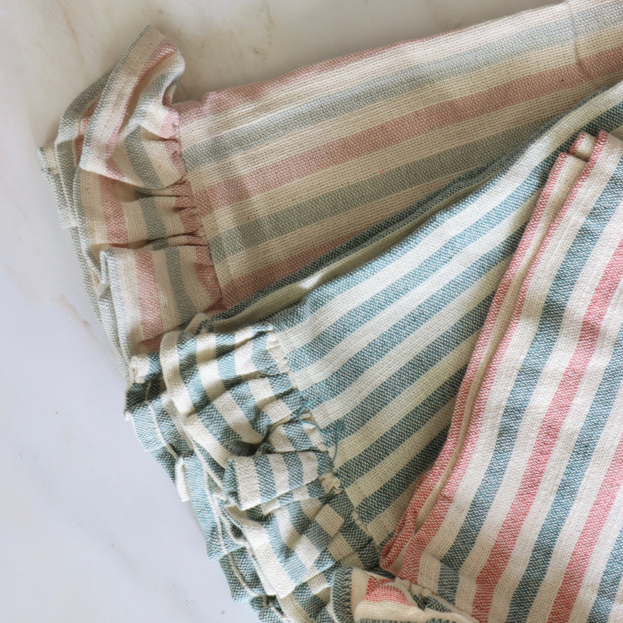 Candy Stripe Ruffled Cotton Tea Towels