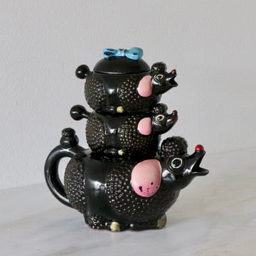 Vintage Stacked Poodle Teapot Sugar Creamer Set – Holistic Habitat