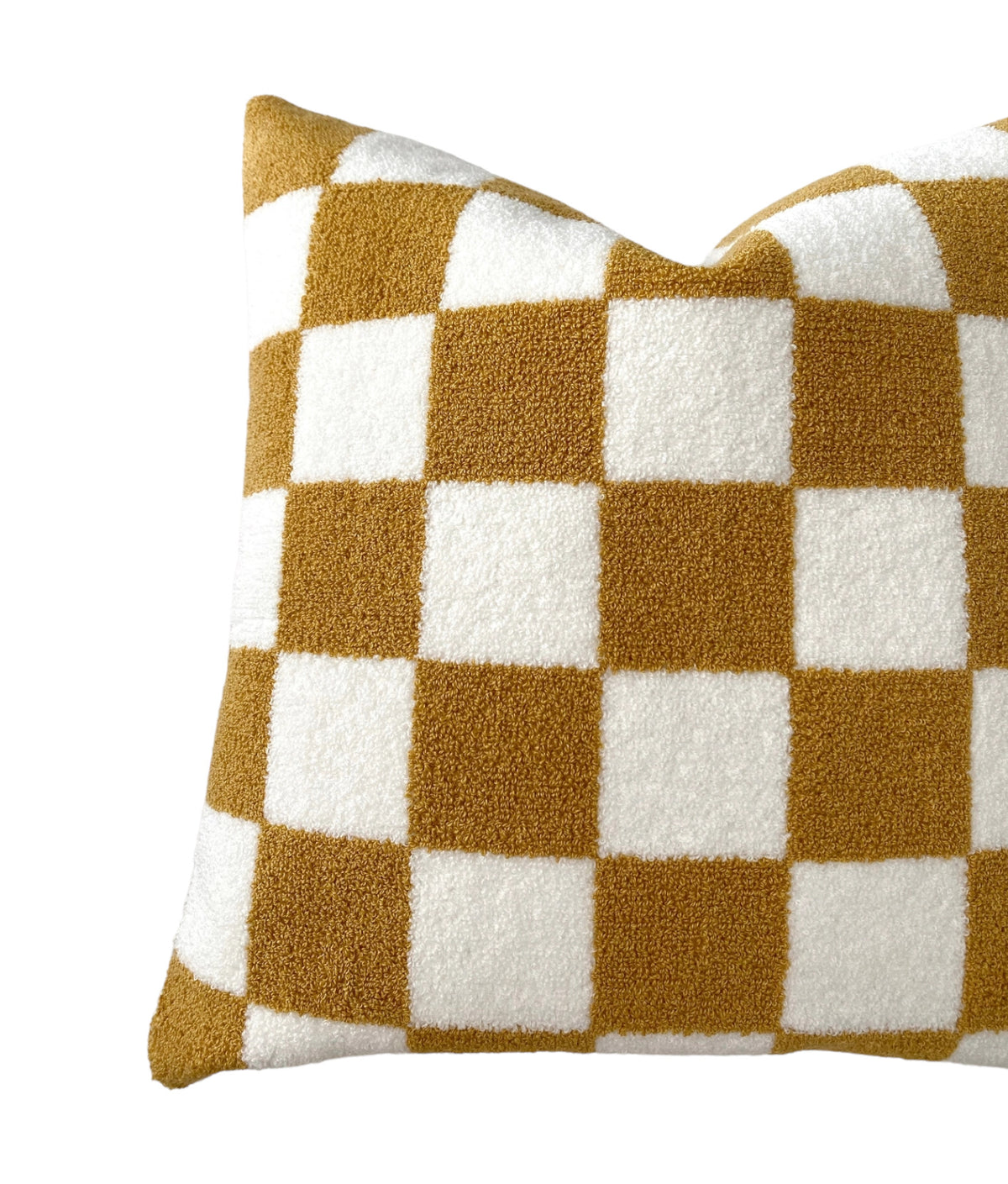 Bea Mustard Check Boucle Pillow - 18 Inch - Holistic Habitat 