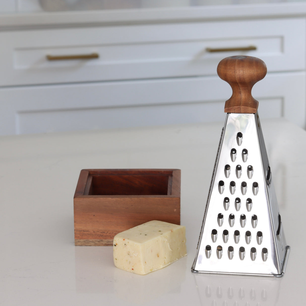 Acacia Wood & Stainless Steel Grater - Holistic Habitat 