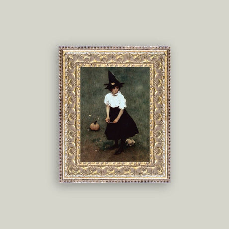 Little Witch Framed Antique Print: 5x7