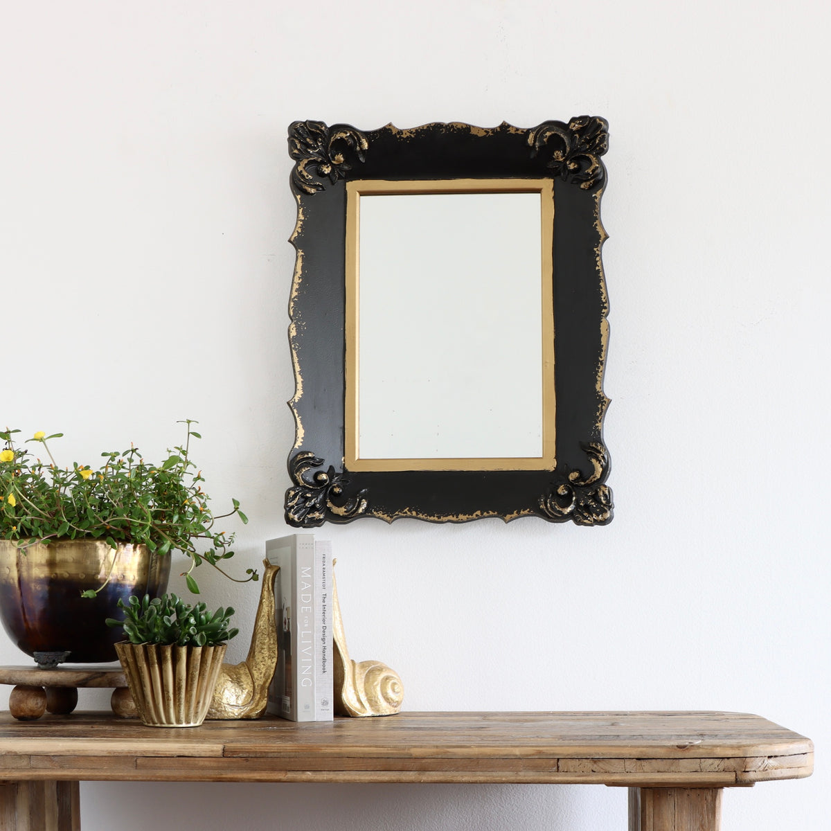 Lillian Ornate Black and Gold Mirror - Holistic Habitat 