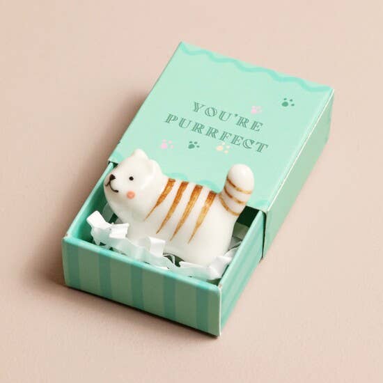 Tiny Matchbox Ceramic Token - Cat