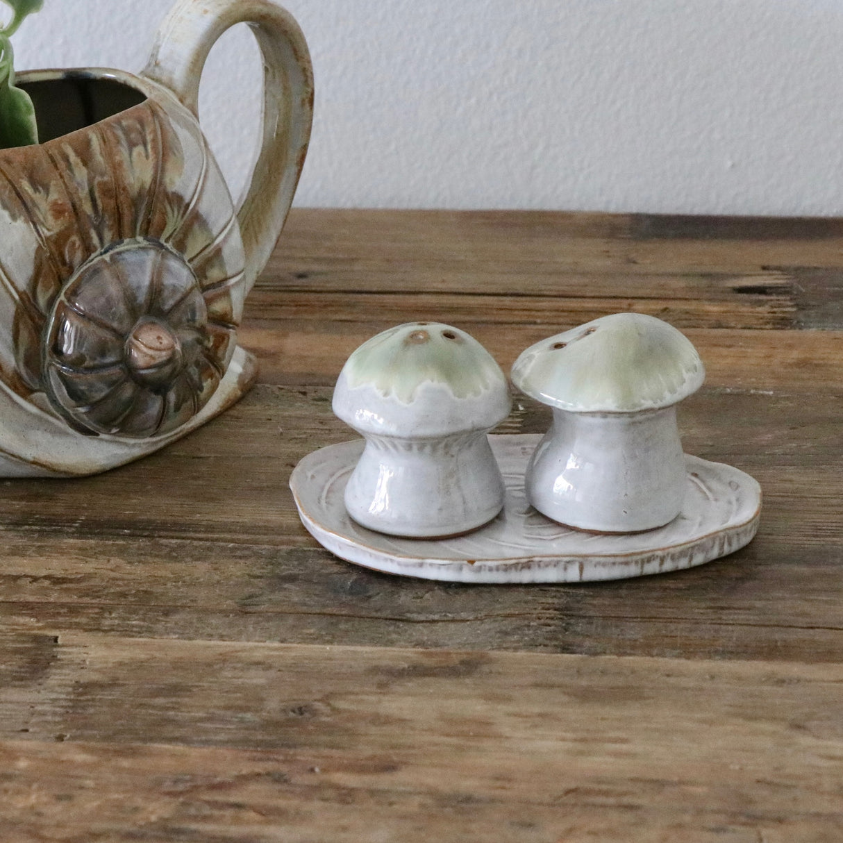 Mushroom Meadow Stoneware Salt and Pepper Shaker Set