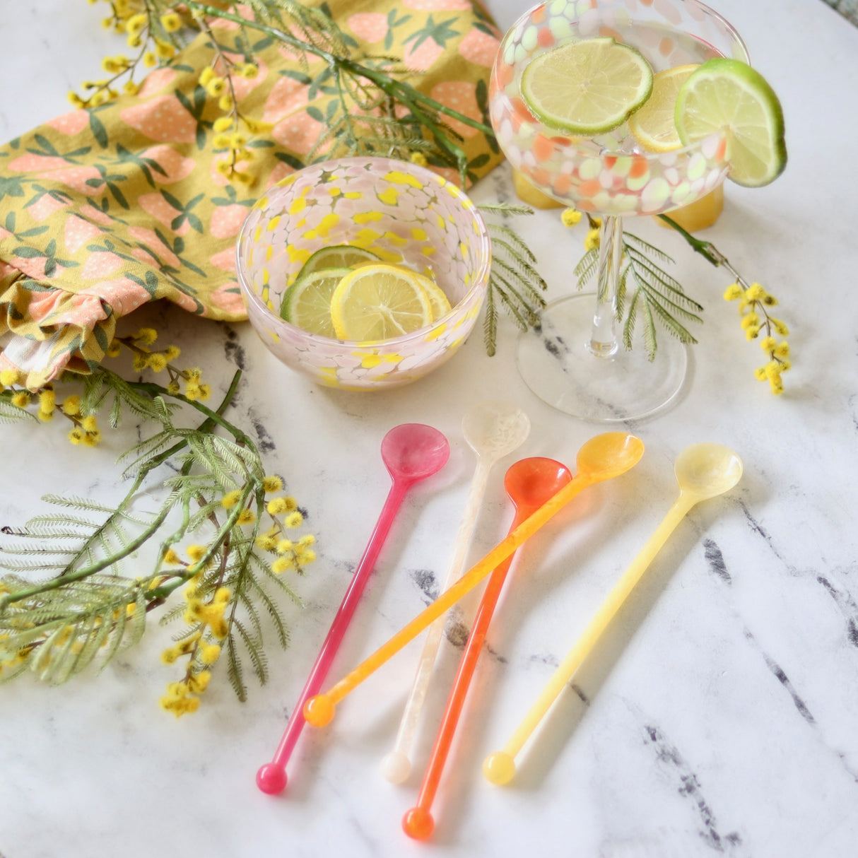 Spring Palette Resin Cocktail Spoons - Set of 5 - Holistic Habitat 