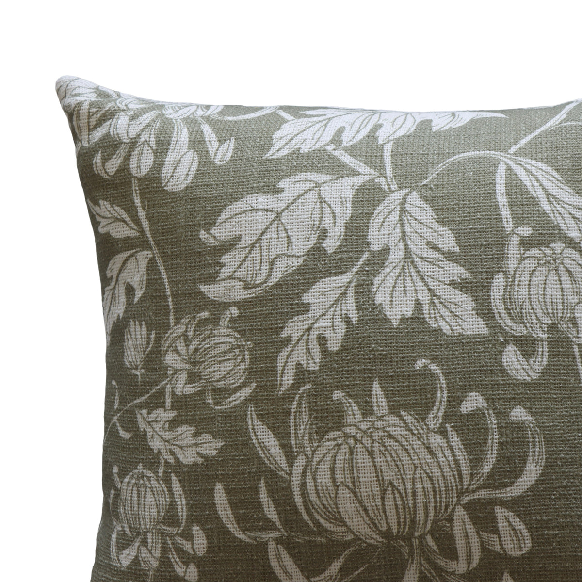 Victoria Sage Peony Block Print Floral Pillow Cover - 20 Inch - Holistic Habitat 