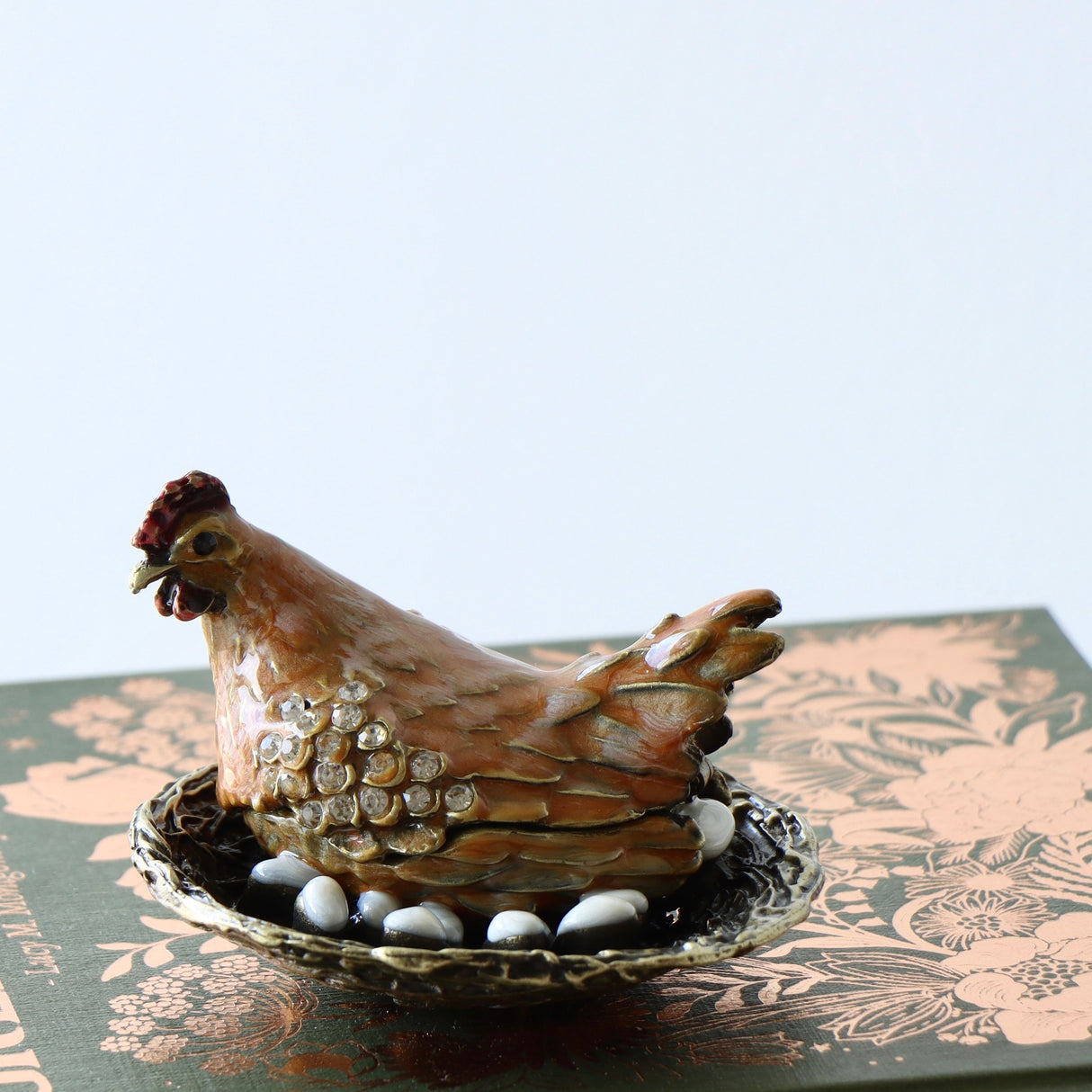 Jeweled Hen Nesting Trinket Box