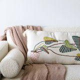 Philodendron - Embroidered Long Lumbar Pillow