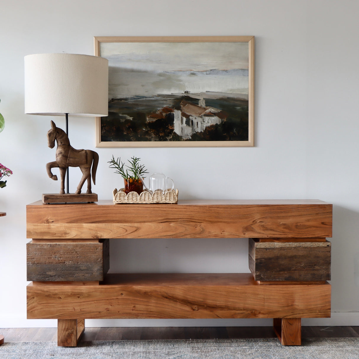 Anila Recycled Acacia Wood Console Table - Holistic Habitat 