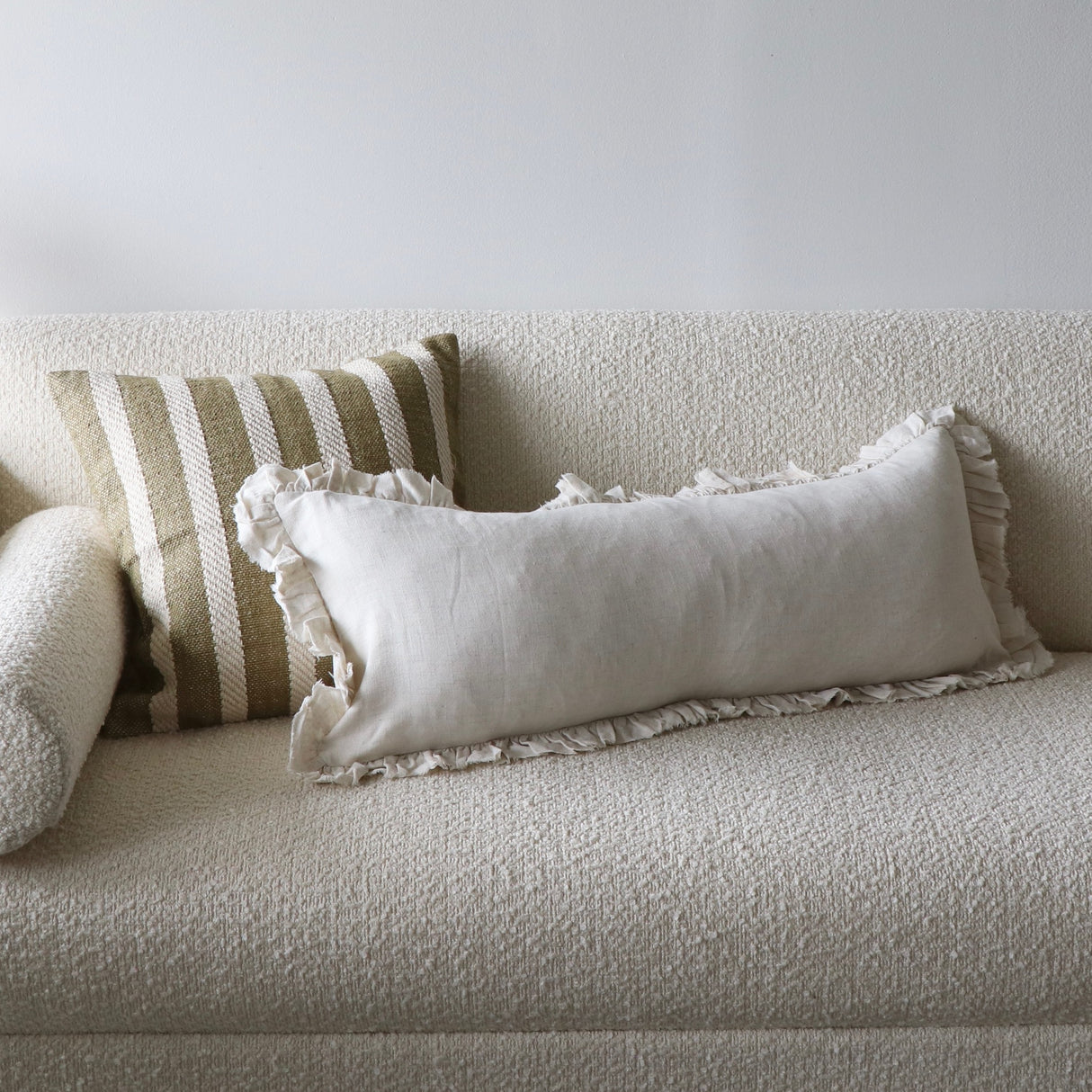 Riadah Olive & Cream Rope Pillow Cover