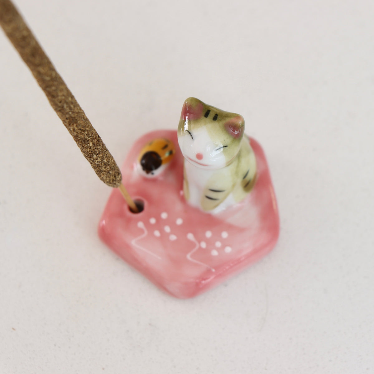 Perched Kitten Ceramic Incense Holder - Holistic Habitat 