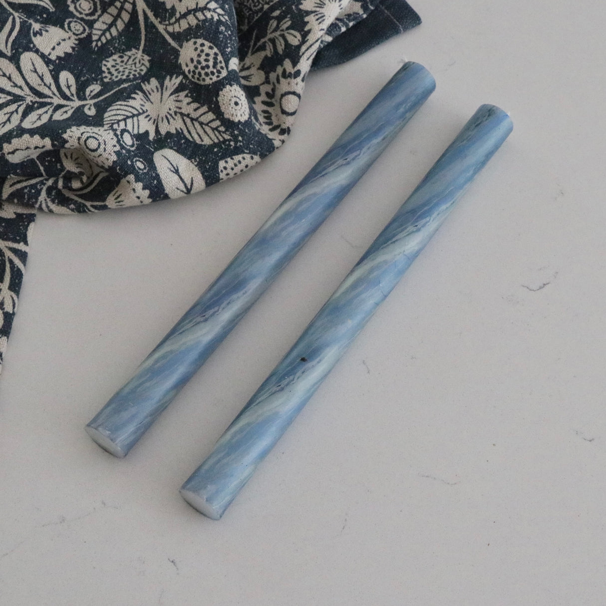 Marbled Sky 10 Inch Taper Candles - Set of 2