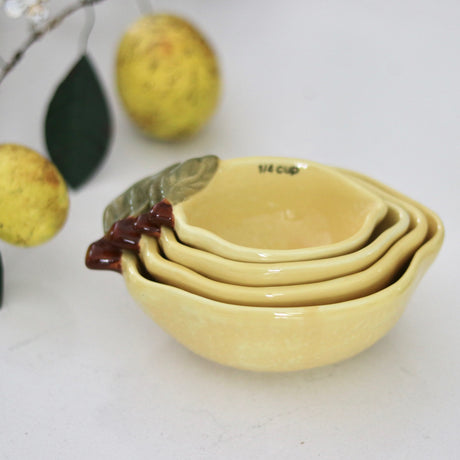 Stoneware Lemon Measuring Cups Set