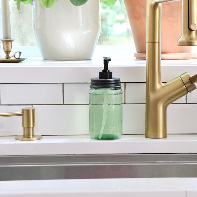 Classic Pint Green Mason Soap Dispenser - Holistic Habitat 