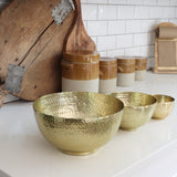 Hammered Gold Aluminum Bowls - Set of 3 - Holistic Habitat 