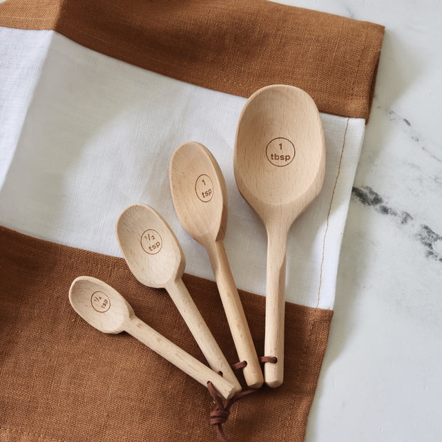 Beech Wood Measuring Spoons - Set of 4 - Holistic Habitat 