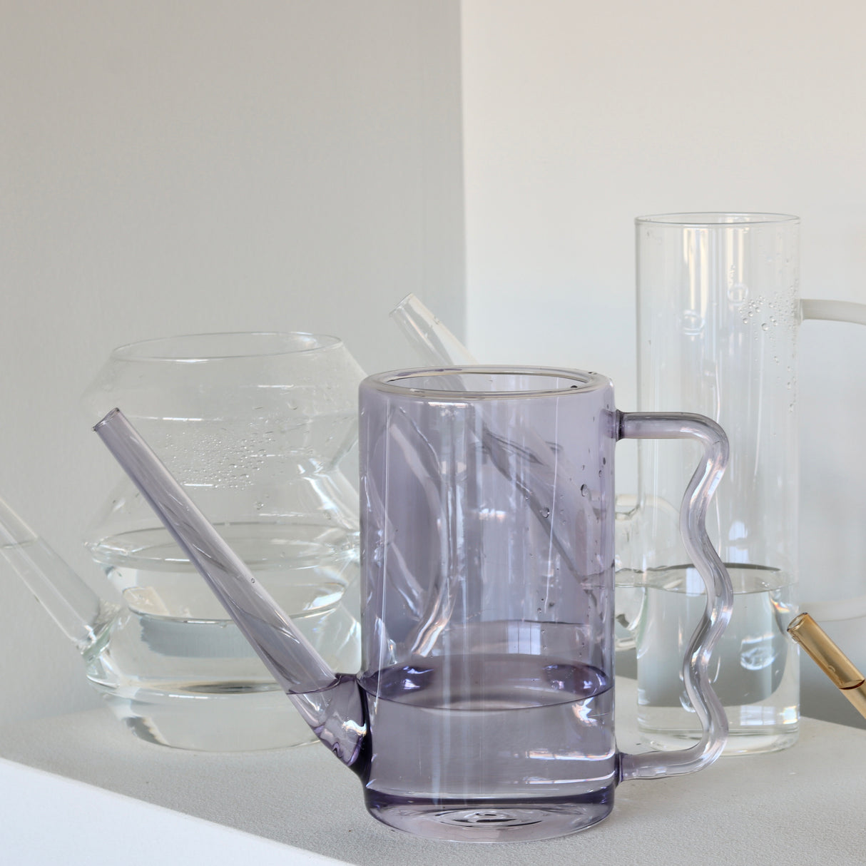 Ellie Lavender Glass Watering Can - Holistic Habitat 