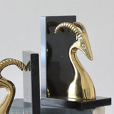 Vintage Brass and Marble Ram Bookends - Holistic Habitat 