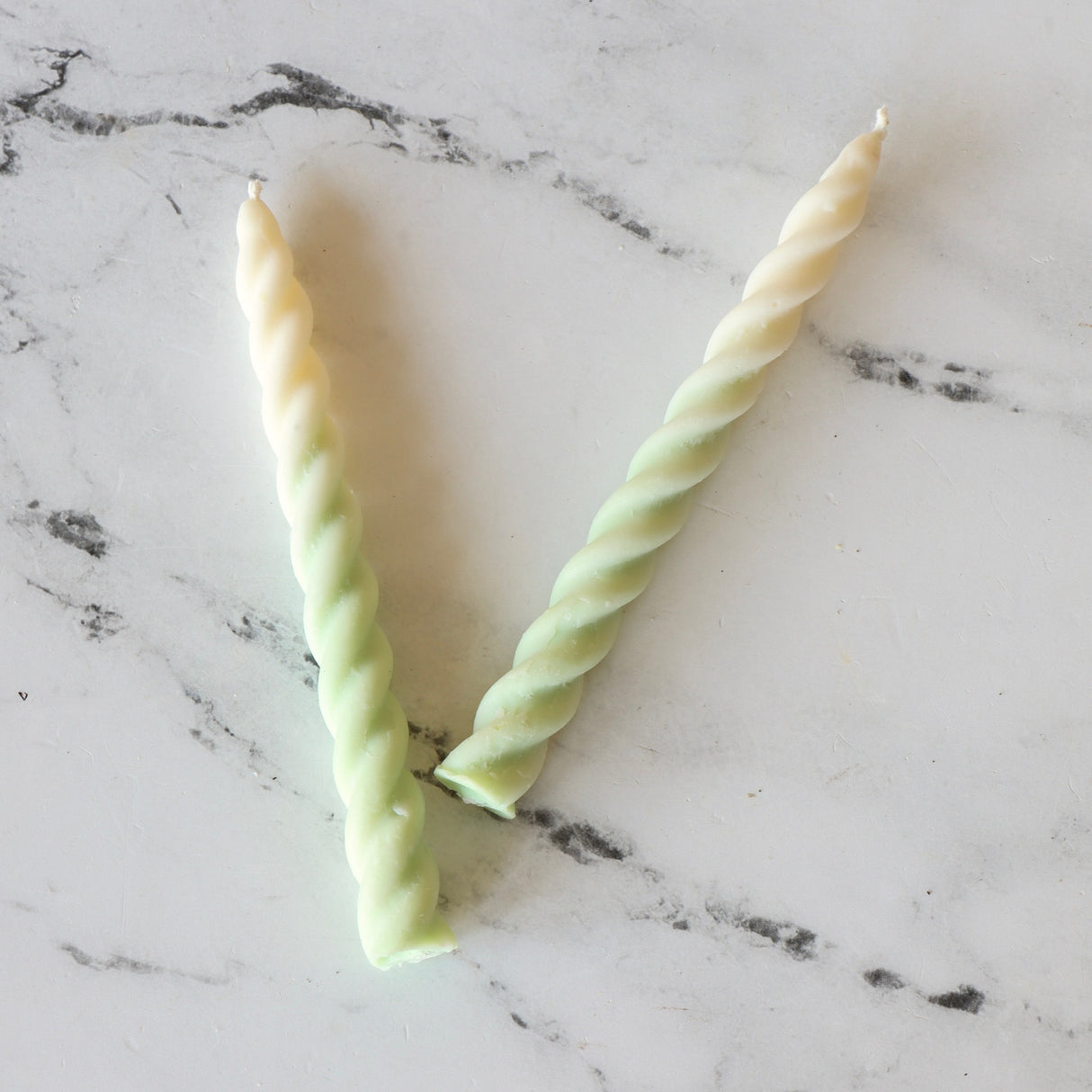 Iced Matcha Ombre Twirl Candles - Set of 2 - Holistic Habitat 