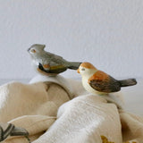 Perched Bird Friends Stoneware Napkin Rings - Set of 4