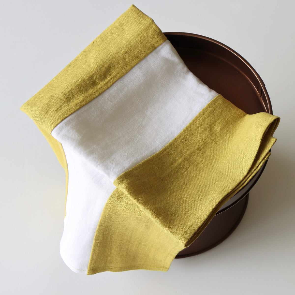 Chartreuse Zero-Waste Striped Linen Tea Towel - Holistic Habitat 
