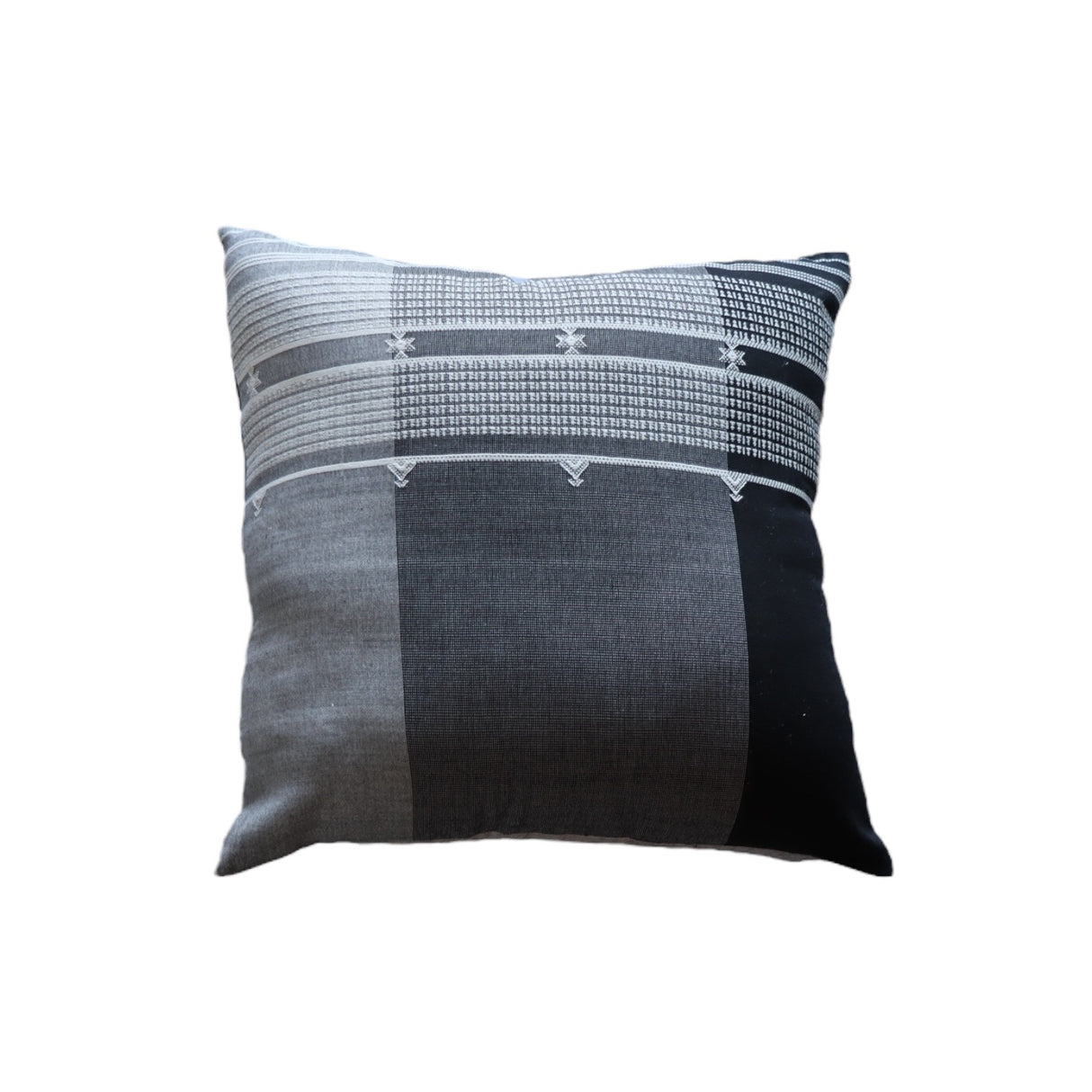 Kala Cotton Throw Pillow Cover in Black - Holistic Habitat 