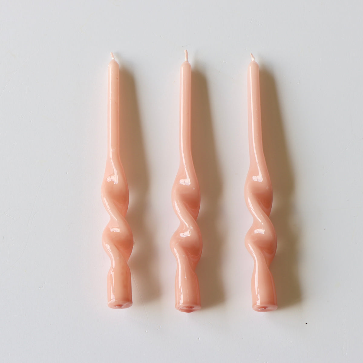 Twist Taper Candles - 3 Pack - Plaster Pink - Holistic Habitat 
