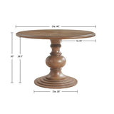 Dani Round Turned Wood Pedestal Dining Table - Holistic Habitat 