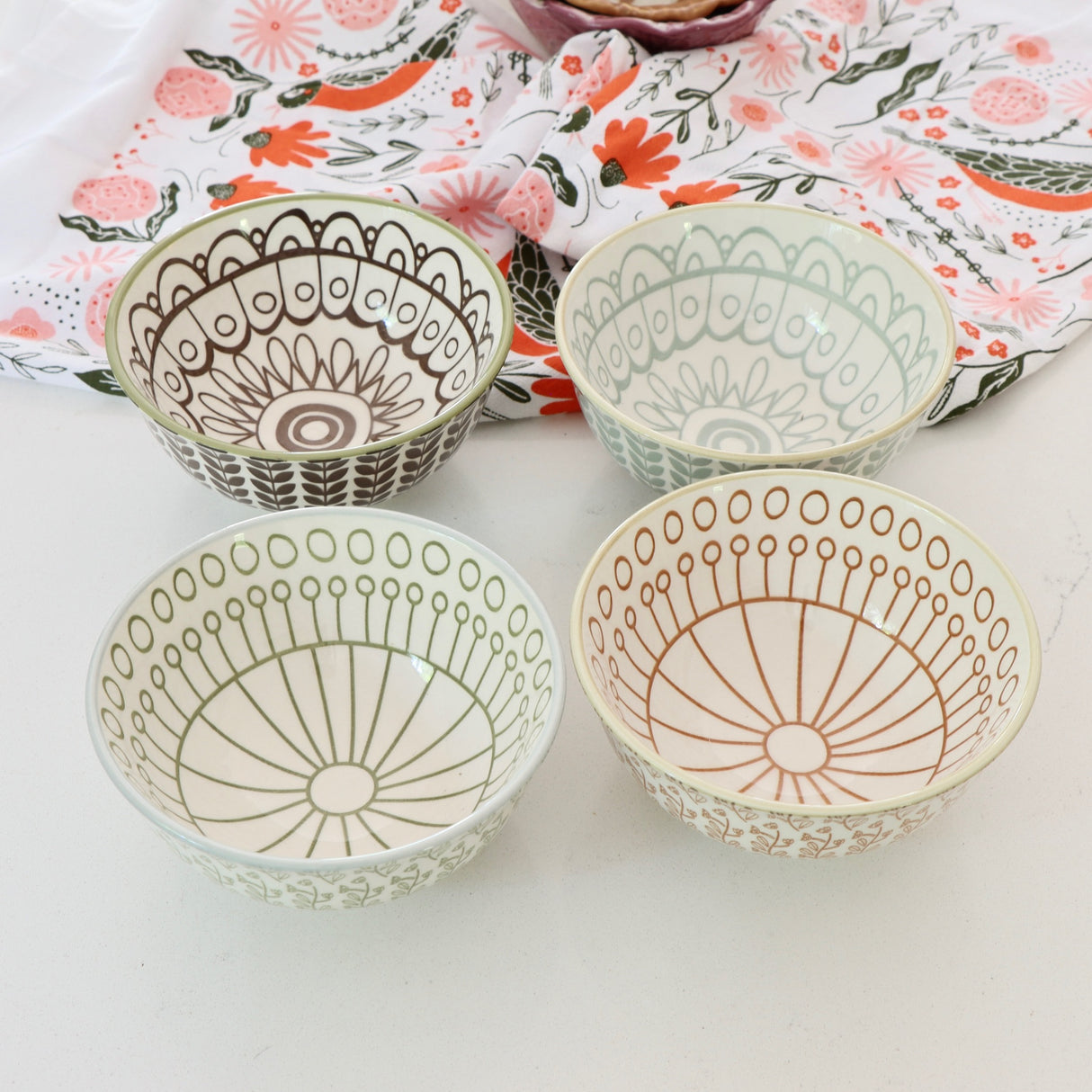 Spring Garden Stoneware Mini Bowls - Set of 4 - Holistic Habitat 