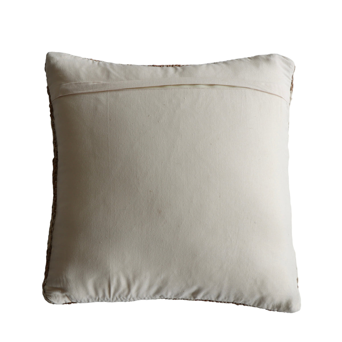 Checkered Jute and Cotton Pillow 20x20 - Café - Holistic Habitat 
