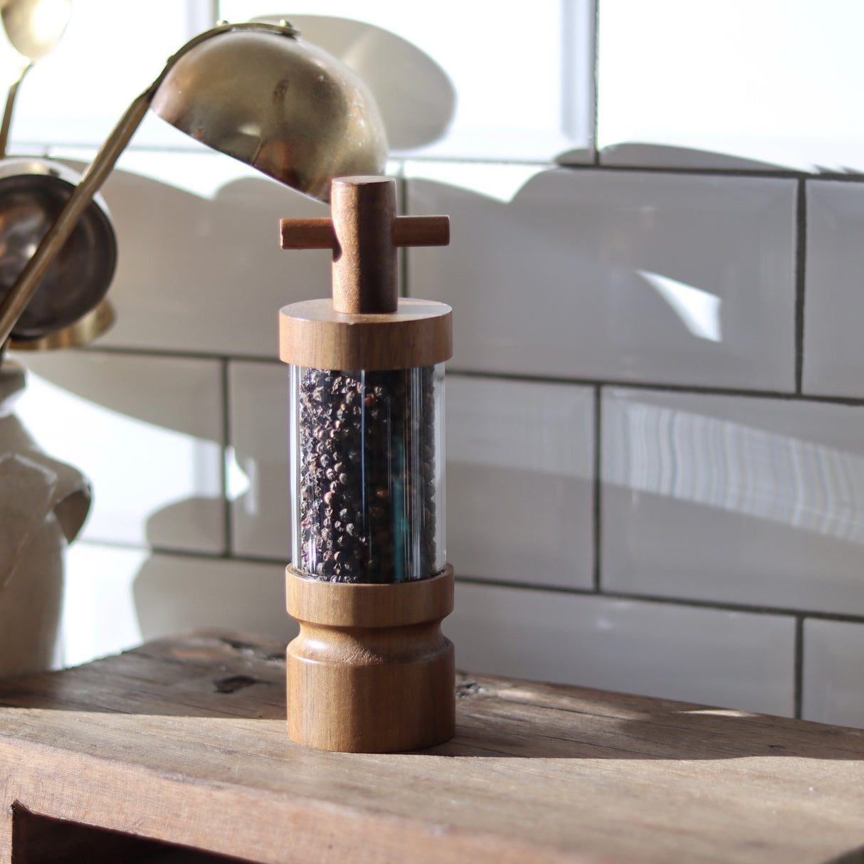 Acacia Wood & Acrylic Salt or Pepper Mill - Holistic Habitat 