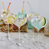 Confetti Hand Blown Glass Coupes - Set of 4 - Holistic Habitat 